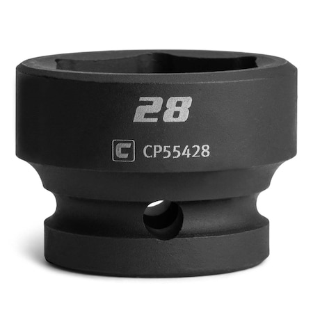 Capri Tools 28mm Stubby Impact Socket, 12 Drive, 6Point, Metric CP55428